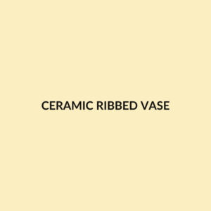 Home Ceramic Ribbed Vase — Sand Beige